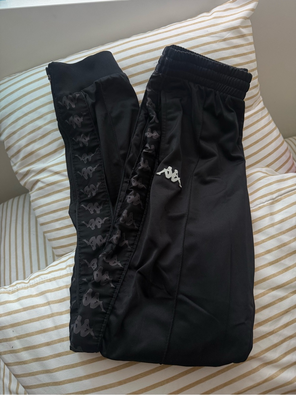 Kappa Kids Black Logo Tape Joggers